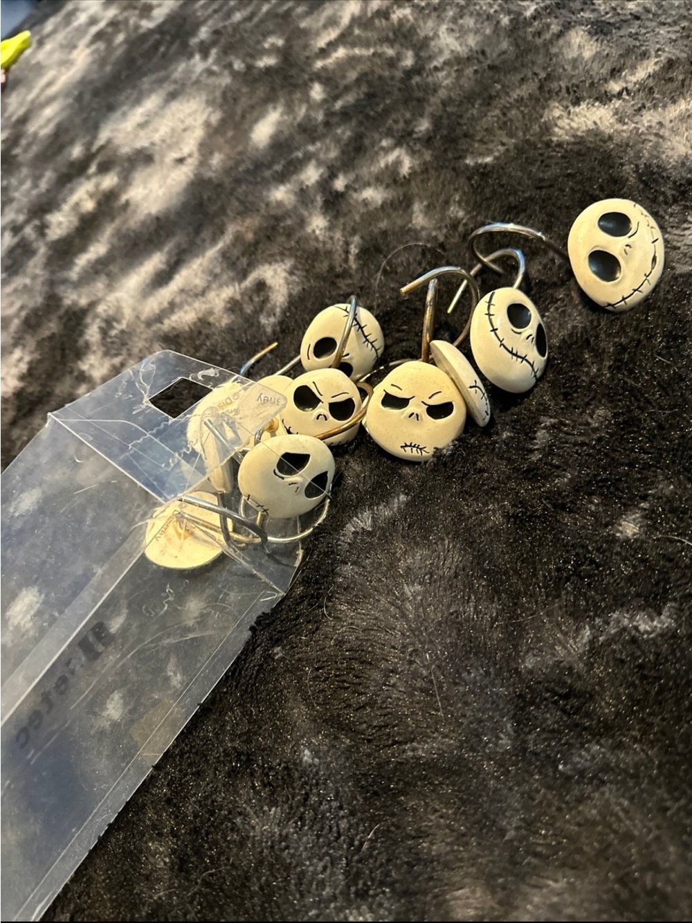Disney Jack Skellington White and Black Shower Curtain Hooks